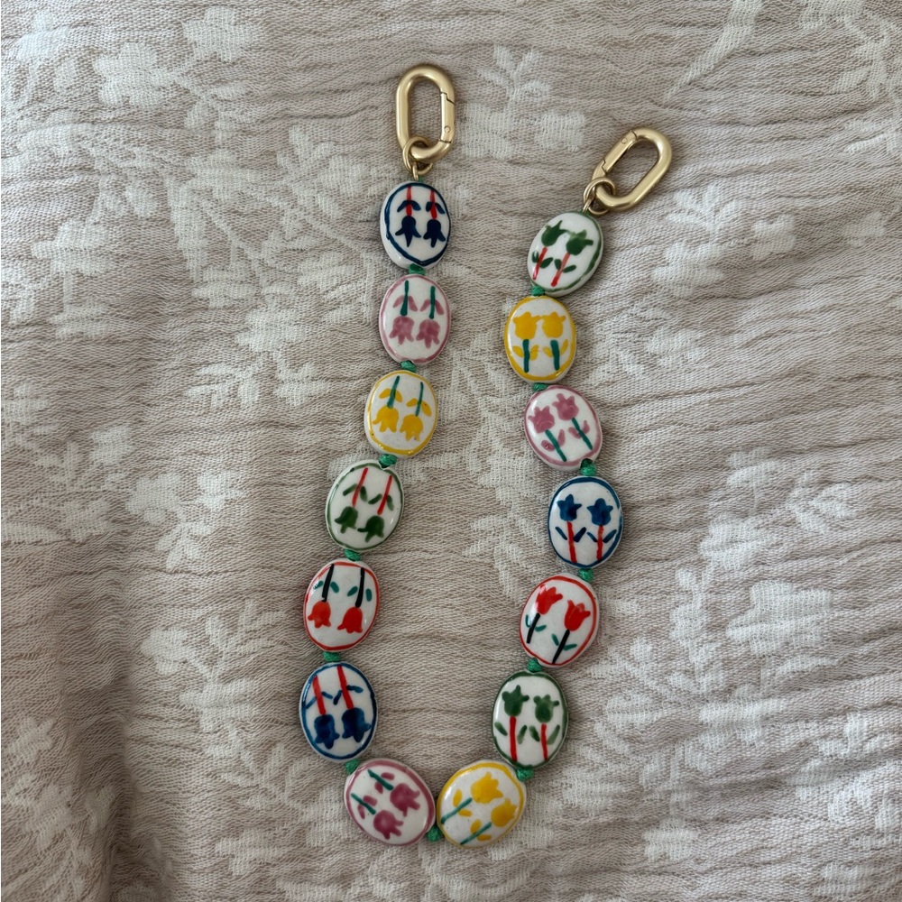 Clare V Floral Floral Porcelain Shortie Bag Strap - Picture 2 of 5